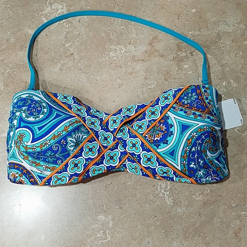 Trina Turk Provence Blue Bikini Top 10 NWOT